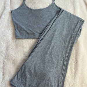 Matching grey flare pants and tank top set!